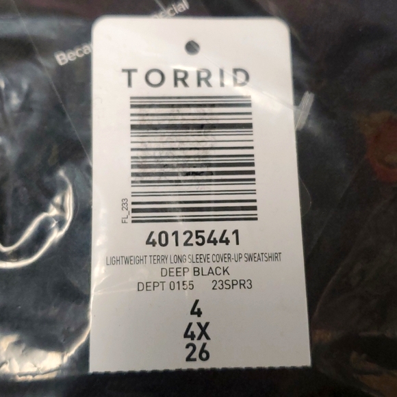 ❤️NWT VINTAGE TORRID DOLMAN SWEATSHIRT - TERRY BEACH COVER LIGHTWEIGHT PLUS SIZE - Picture 11 of 11